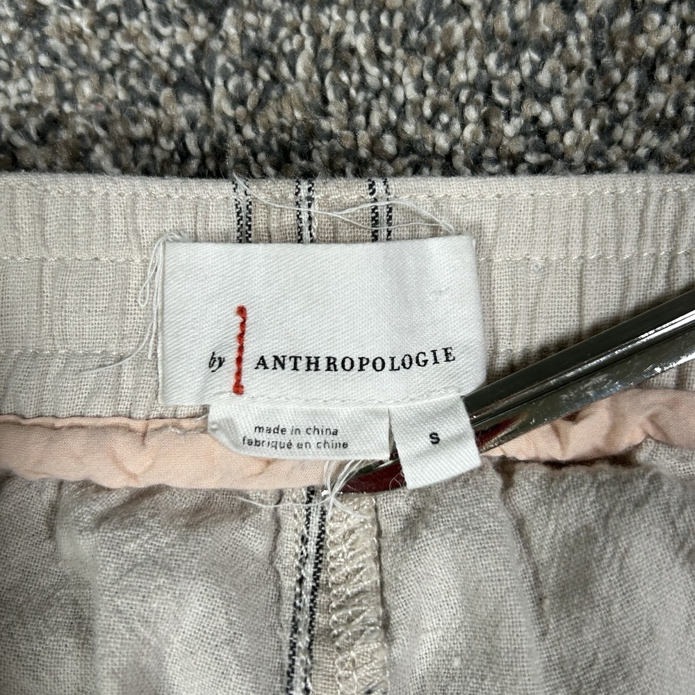 Anthropologie Seashore Pant Linen Blend Rope Tie Striped Women Small Casual Boho - Picture 4 of 11